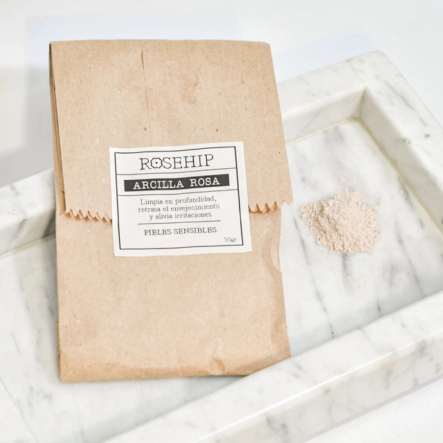 MASCARILLA DE ARCILLA ROSA - PIEL SENSIBLE - PAQUETE 50GR